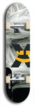 Skateboard deck: Limited edition, North American maple skateboard deck designed by underground artist BellyRash -- available in widths 7.5 to 8.5 inches in both mellow concave and steep concave shapes. Artwork: X;) brand popsicle-shaped skateboard deck with X;) logo broken into multiple colors and shades