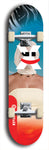 Skateboard deck: Limited edition, North American maple skateboard deck designed by underground artist BellyRash -- available in widths 7.5 to 8.5 inches in both mellow concave and steep concave shapes. Artwork: X;) brand popsicle-shaped skateboard deck with X;) logo broken into multiple colors and shades