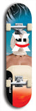 Skateboard deck: Limited edition, North American maple skateboard deck designed by underground artist BellyRash -- available in widths 7.5 to 8.5 inches in both mellow concave and steep concave shapes. Artwork: X;) brand popsicle-shaped skateboard deck with X;) logo broken into multiple colors and shades