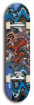 Skateboard deck: Limited edition, North American maple skateboard deck designed by underground artist BellyRash - available widths 7.5 to 8.5 inches in both mellow concave and steep concave shapes. Artwork: ABEX LIQUID brand popsicle-shaped with a multi-colored swirling patterned background