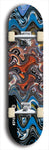 Skateboard deck: Limited edition, North American maple skateboard deck designed by underground artist BellyRash - available widths 7.5 to 8.5 inches in both mellow concave and steep concave shapes. Artwork: ABEX LIQUID brand popsicle-shaped with a multi-colored swirling patterned background