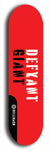 Skateboard deck: Limited edition, North American maple skateboard deck designed by underground artist BellyRash - available widths 7.5 to 8.5 inches in both mellow concave and steep concave shapes. Artwork: DEFYANT GIANT logo brand popsicle-shaped deck