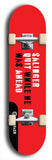 Skateboard deck: Limited edition, North American maple skateboard deck designed by underground artist BellyRash - available widths 7.5 to 8.5 inches in both mellow concave and steep concave shapes. Artwork: DEFYANT GIANT logo brand popsicle-shaped deck