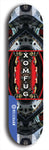 Skateboard deck: Limited edition, North American maple skateboard deck designed by underground artist BellyRash - available widths 7.5 to 8.5 inches in both mellow concave and steep concave shapes. Artwork: XOMFUG logo brand popsicle-shaped deck