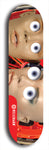 Skateboard deck: Limited edition, North American maple skateboard deck designed by underground artist BellyRash - available widths 7.5 to 8.5 inches in both mellow concave and steep concave shapes. Artwork: EYEBALL JOE logo brand popsicle-shaped deck 