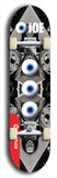 Skateboard deck: Limited edition, North American maple skateboard deck designed by underground artist BellyRash - available widths 7.5 to 8.5 inches in both mellow concave and steep concave shapes. Artwork: EYEBALL JOE logo brand popsicle-shaped deck 