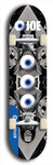 Skateboard deck: Limited edition, North American maple skateboard deck designed by underground artist BellyRash - available widths 7.5 to 8.5 inches in both mellow concave and steep concave shapes. Artwork: EYEBALL JOE logo brand popsicle-shaped deck 