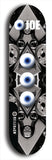 Skateboard deck: Limited edition, North American maple skateboard deck designed by underground artist BellyRash - available widths 7.5 to 8.5 inches in both mellow concave and steep concave shapes. Artwork: EYEBALL JOE logo brand popsicle-shaped deck 