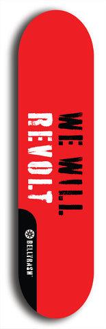 Skateboard deck: Limited edition, North American maple skateboard deck designed by underground artist BellyRash - available widths 7.5 to 8.5 inches in both mellow concave and steep concave shapes. Artwork: DEFYANT GIANT logo brand popsicle-shaped deck