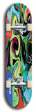 Skateboard deck: Limited edition, North American maple skateboard deck designed by underground artist BellyRash - available widths 7.5 to 8.5 inches in both mellow concave and steep concave shapes. Artwork: ABEX LIQUID brand popsicle-shaped with a multi-colored swirling patterned background