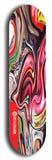 Limited edition, North American maple skateboard deck designed by underground artist BellyRash - available widths 7.5 to 8.5 inches in both mellow concave and steep concave shapes. Artwork: ABEX LIQUID brand popsicle-shaped with a multi-colored swirling patterned background