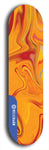 Skateboard deck: Limited edition, North American maple skateboard deck designed by underground artist BellyRash - available widths 7.5 to 8.5 inches in both mellow concave and steep concave shapes. Artwork: ABEX LIQUID brand popsicle-shaped with a multi-colored swirling patterned background