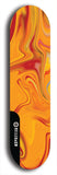 Skateboard deck: Limited edition, North American maple skateboard deck designed by underground artist BellyRash - available widths 7.5 to 8.5 inches in both mellow concave and steep concave shapes. Artwork: ABEX LIQUID brand popsicle-shaped with a multi-colored swirling patterned background