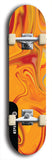 Skateboard deck: Limited edition, North American maple skateboard deck designed by underground artist BellyRash - available widths 7.5 to 8.5 inches in both mellow concave and steep concave shapes. Artwork: ABEX LIQUID brand popsicle-shaped with a multi-colored swirling patterned background