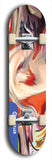 Skateboard deck: Limited edition, North American maple skateboard deck designed by underground artist BellyRash - available widths 7.5 to 8.5 inches in both mellow concave and steep concave shapes. Artwork: ABEX LIQUID brand popsicle-shaped with a multi-colored swirling patterned background