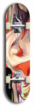 Skateboard deck: Limited edition, North American maple skateboard deck designed by underground artist BellyRash - available widths 7.5 to 8.5 inches in both mellow concave and steep concave shapes. Artwork: ABEX LIQUID brand popsicle-shaped with a multi-colored swirling patterned background