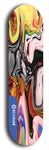 Skateboard deck: Limited edition, North American maple skateboard deck designed by underground artist BellyRash - available widths 7.5 to 8.5 inches in both mellow concave and steep concave shapes. Artwork: ABEX LIQUID brand popsicle-shaped with a multi-colored swirling patterned background