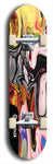 Skateboard deck: Limited edition, North American maple skateboard deck designed by underground artist BellyRash - available widths 7.5 to 8.5 inches in both mellow concave and steep concave shapes. Artwork: ABEX LIQUID brand popsicle-shaped with a multi-colored swirling patterned background