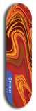 Skateboard deck: Limited edition, North American maple skateboard deck designed by underground artist BellyRash - available widths 7.5 to 8.5 inches in both mellow concave and steep concave shapes. Artwork: ABEX LIQUID brand popsicle-shaped with a multi-colored swirling patterned background