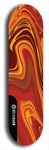 Skateboard deck: Limited edition, North American maple skateboard deck designed by underground artist BellyRash - available widths 7.5 to 8.5 inches in both mellow concave and steep concave shapes. Artwork: ABEX LIQUID brand popsicle-shaped with a multi-colored swirling patterned background