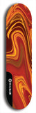 Skateboard deck: Limited edition, North American maple skateboard deck designed by underground artist BellyRash - available widths 7.5 to 8.5 inches in both mellow concave and steep concave shapes. Artwork: ABEX LIQUID brand popsicle-shaped with a multi-colored swirling patterned background