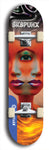 Skateboard deck: Limited edition, North American maple skateboard deck designed by underground artist BellyRash - available widths 7.5 to 8.5 inches in both mellow concave and steep concave shapes. Artwork: SK8PUNX logo brand popsicle-shaped deck