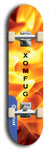 Skateboard deck: Limited edition, North American maple skateboard deck designed by underground artist BellyRash - available widths 7.5 to 8.5 inches in both mellow concave and steep concave shapes. Artwork: XOMFUG logo brand popsicle-shaped deck