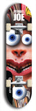 Skateboard deck: Limited edition, North American maple skateboard deck designed by underground artist BellyRash - available widths 7.5 to 8.5 inches in both mellow concave and steep concave shapes. Artwork: EYEBALL JOE logo brand popsicle-shaped deck 