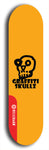 Skateboard deck: Limited edition, North American maple skateboard deck designed by underground artist BellyRash - available widths 7.5 to 8.5 inches in both mellow concave and steep concave shapes. Artwork: GRAFFITI SKULLZ logo brand popsicle-shaped deck with graffiti or street art background