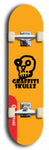 Skateboard deck: Limited edition, North American maple skateboard deck designed by underground artist BellyRash - available widths 7.5 to 8.5 inches in both mellow concave and steep concave shapes. Artwork: GRAFFITI SKULLZ logo brand popsicle-shaped deck with graffiti or street art background