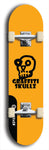 Skateboard deck: Limited edition, North American maple skateboard deck designed by underground artist BellyRash - available widths 7.5 to 8.5 inches in both mellow concave and steep concave shapes. Artwork: GRAFFITI SKULLZ logo brand popsicle-shaped deck with graffiti or street art background