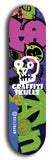 Skateboard deck: Limited edition, North American maple skateboard deck designed by underground artist BellyRash - available widths 7.5 to 8.5 inches in both mellow concave and steep concave shapes. Artwork: GRAFFITI SKULLZ logo brand popsicle-shaped deck with graffiti or street art background