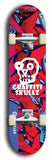 Skateboard deck: Limited edition, North American maple skateboard deck designed by underground artist BellyRash - available widths 7.5 to 8.5 inches in both mellow concave and steep concave shapes. Artwork: GRAFFITI SKULLZ logo brand popsicle-shaped deck with graffiti or street art background