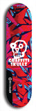 Skateboard deck: Limited edition, North American maple skateboard deck designed by underground artist BellyRash - available widths 7.5 to 8.5 inches in both mellow concave and steep concave shapes. Artwork: GRAFFITI SKULLZ logo brand popsicle-shaped deck with graffiti or street art background