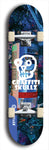 Skateboard deck: Limited edition, North American maple skateboard deck designed by underground artist BellyRash - available widths 7.5 to 8.5 inches in both mellow concave and steep concave shapes. Artwork: GRAFFITI SKULLZ logo brand popsicle-shaped deck with graffiti or street art background