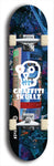 Skateboard deck: Limited edition, North American maple skateboard deck designed by underground artist BellyRash - available widths 7.5 to 8.5 inches in both mellow concave and steep concave shapes. Artwork: GRAFFITI SKULLZ logo brand popsicle-shaped deck with graffiti or street art background