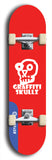 Skateboard deck: Limited edition, North American maple skateboard deck designed by underground artist BellyRash - available widths 7.5 to 8.5 inches in both mellow concave and steep concave shapes. Artwork: GRAFFITI SKULLZ logo brand popsicle-shaped deck with graffiti or street art background