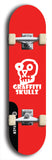 Skateboard deck: Limited edition, North American maple skateboard deck designed by underground artist BellyRash - available widths 7.5 to 8.5 inches in both mellow concave and steep concave shapes. Artwork: GRAFFITI SKULLZ logo brand popsicle-shaped deck with graffiti or street art background