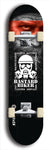 Skateboard deck: Limited edition, North American maple skateboard deck designed by underground artist BellyRash - available widths 7.5 to 8.5 inches in both mellow concave and steep concave shapes. Artwork: BASTARD BIKER logo brand popsicle-shaped deck with mechanical design in background