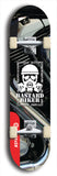 Skateboard deck: Limited edition, North American maple skateboard deck designed by underground artist BellyRash - available widths 7.5 to 8.5 inches in both mellow concave and steep concave shapes. Artwork: BASTARD BIKER logo brand popsicle-shaped deck with mechanical design in background