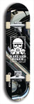 Skateboard deck: Limited edition, North American maple skateboard deck designed by underground artist BellyRash - available widths 7.5 to 8.5 inches in both mellow concave and steep concave shapes. Artwork: BASTARD BIKER logo brand popsicle-shaped deck with mechanical design in background