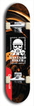 Skateboard deck: Limited edition, North American maple skateboard deck designed by underground artist BellyRash - available widths 7.5 to 8.5 inches in both mellow concave and steep concave shapes. Artwork: BASTARD BIKER logo brand popsicle-shaped deck with mechanical design in background