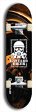 Skateboard deck: Limited edition, North American maple skateboard deck designed by underground artist BellyRash - available widths 7.5 to 8.5 inches in both mellow concave and steep concave shapes. Artwork: BASTARD BIKER logo brand popsicle-shaped deck with mechanical design in background