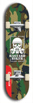 Skateboard deck: Limited edition, North American maple skateboard deck designed by underground artist BellyRash - available widths 7.5 to 8.5 inches in both mellow concave and steep concave shapes. Artwork: BASTARD BIKER logo brand popsicle-shaped deck with mechanical design in background