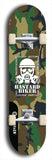 Skateboard deck: Limited edition, North American maple skateboard deck designed by underground artist BellyRash - available widths 7.5 to 8.5 inches in both mellow concave and steep concave shapes. Artwork: BASTARD BIKER logo brand popsicle-shaped deck with mechanical design in background