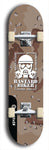 Skateboard deck: Limited edition, North American maple skateboard deck designed by underground artist BellyRash - available widths 7.5 to 8.5 inches in both mellow concave and steep concave shapes. Artwork: BASTARD BIKER logo brand popsicle-shaped deck with mechanical design in background