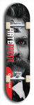 Skateboard deck: Limited edition, North American maple skateboard deck designed by underground artist BellyRash - available widths 7.5 to 8.5 inches in both mellow concave and steep concave shapes. Artwork: HATEMOM logo brand popsicle-shaped deck with varied backgrounds