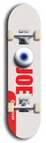 Skateboard deck: Limited edition, North American maple skateboard deck designed by underground artist BellyRash - available widths 7.5 to 8.5 inches in both mellow concave and steep concave shapes. Artwork: EYEBALL JOE logo brand popsicle-shaped deck 