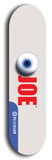 Skateboard deck: Limited edition, North American maple skateboard deck designed by underground artist BellyRash - available widths 7.5 to 8.5 inches in both mellow concave and steep concave shapes. Artwork: EYEBALL JOE logo brand popsicle-shaped deck 