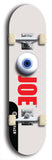 Skateboard deck: Limited edition, North American maple skateboard deck designed by underground artist BellyRash - available widths 7.5 to 8.5 inches in both mellow concave and steep concave shapes. Artwork: EYEBALL JOE logo brand popsicle-shaped deck 